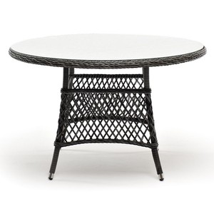 фото Эспрессо плетеный круглый стол, диаметр 118 см, цвет графит